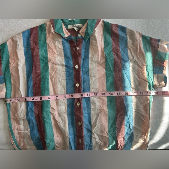 Madewell Linen Blend Central Shirtdress in Flagstaff Stripe - Picture 12 of 12
